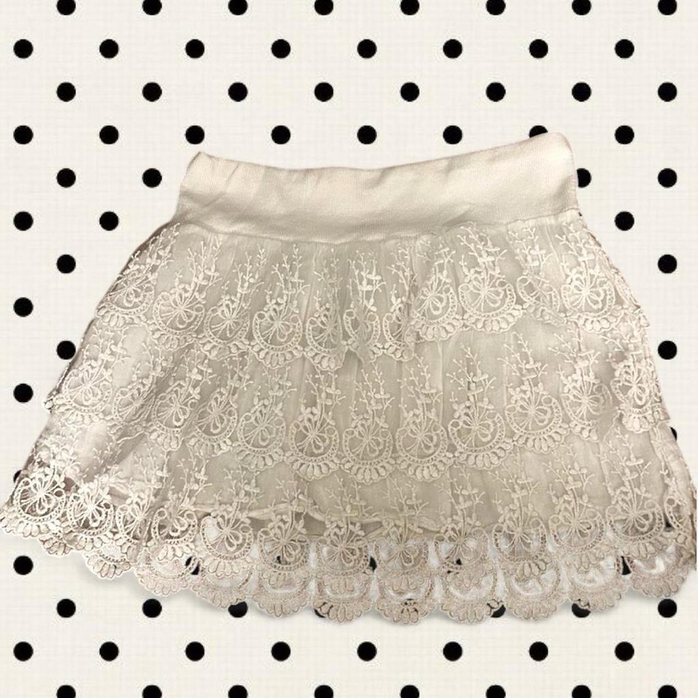 White Lace Mini Skirt